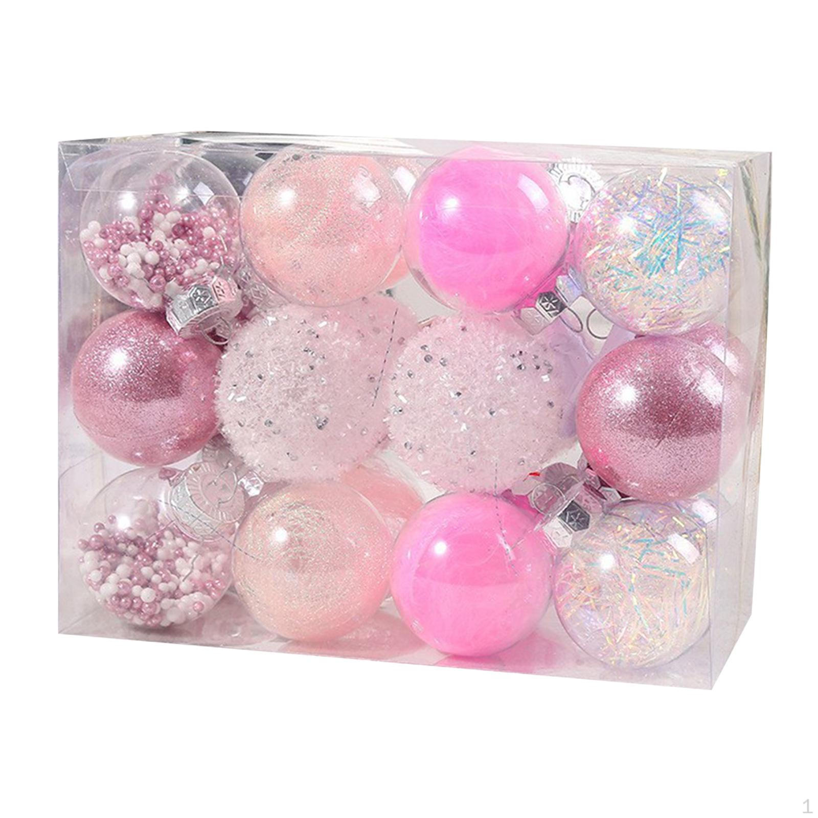 

24 шт. Різдвяні кулі, прикраси, дрібнички, прикраси, ялинкові кульки для Pink