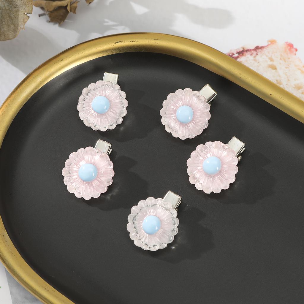 AWAYTR 5Pcs/Set Sweet Plumeria Hairpin Hair Clips For Kids Girls Flower Hairpins Mini Hair Clips Duckbill Clip Hair Accessories