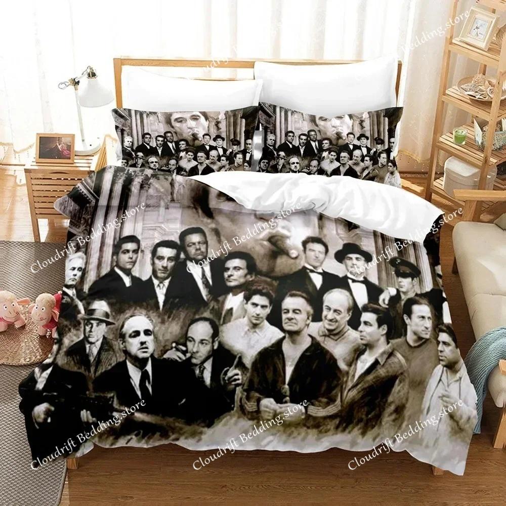 3D Print Godfather Bedding Set Single Twin Full Queen King Size Gangster Boss Aldult Kid Bedroom Polyester Duvetcover Sets