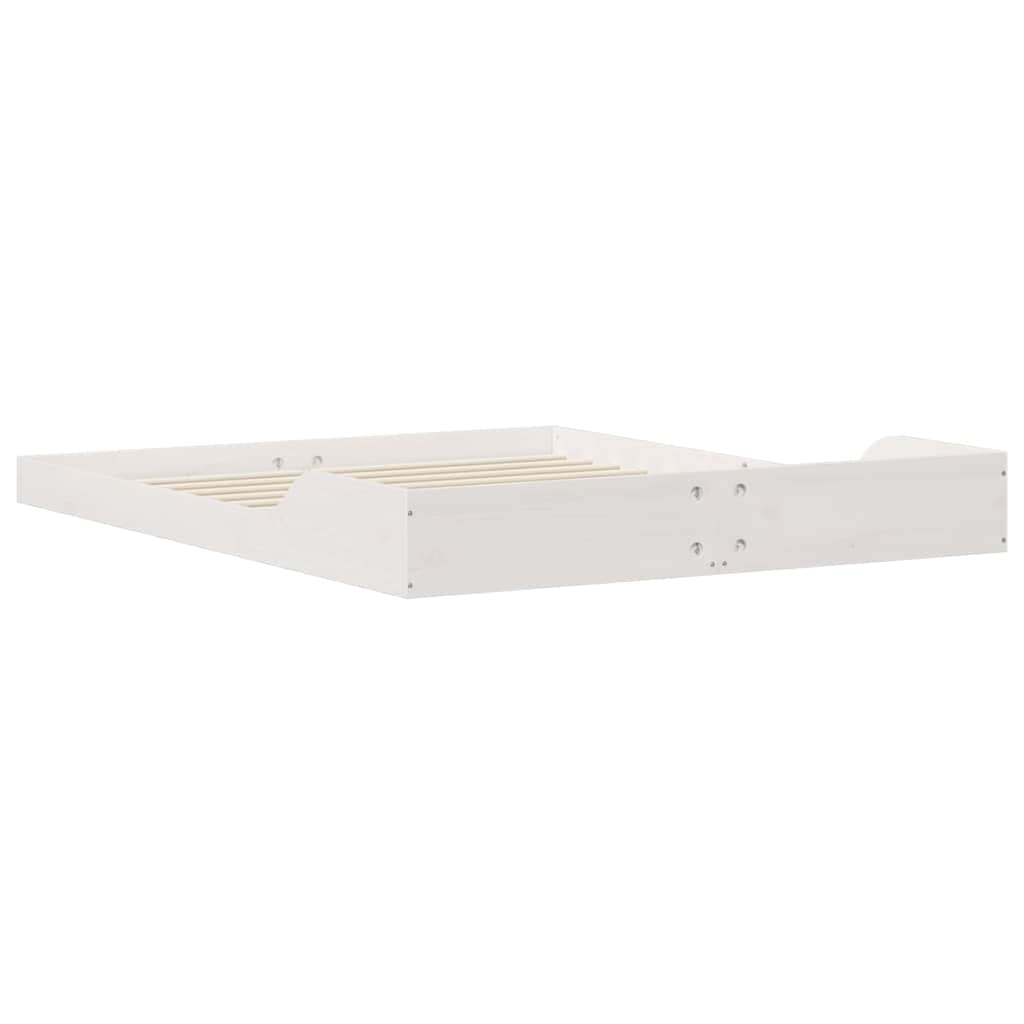 Bed Frame White 140 x 220 cm Solid Pine Wood