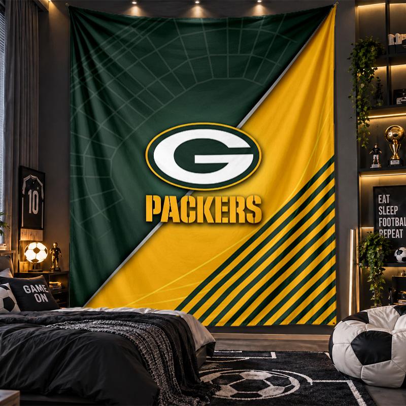 Wall Hanging Tapestry Green Bay Packers Print Cloth for Living Room Bedroom Home Decor