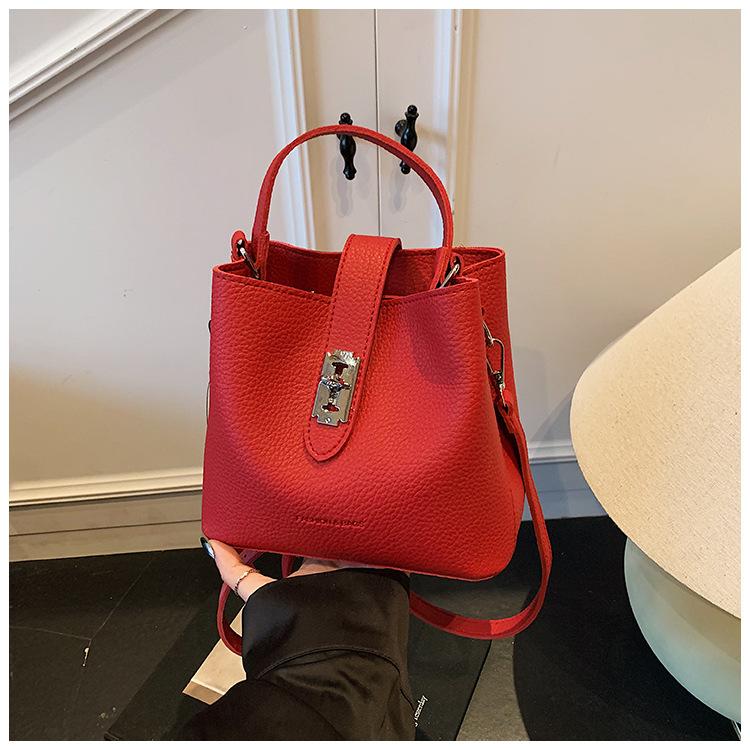 Fashion Versatile Small Bag Women's New Trendy Summer Texture Bucket Bag High-end Shoulder Messenger Bag