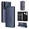 Cubic Grid Texture Flip Leather Phone Case