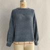 Women's Fashion Casual Round Neck Pullover Solid Color Long-sleeve Sweater Top