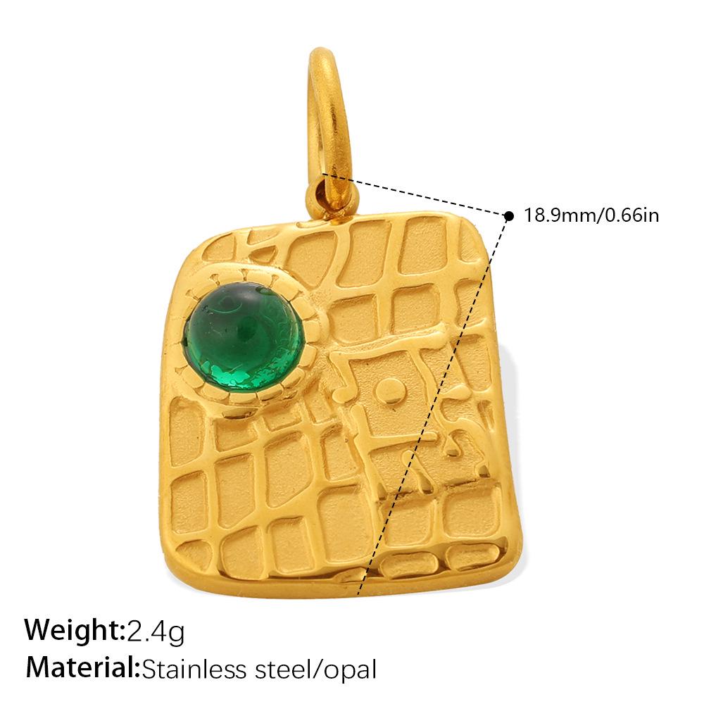Stylish Gold Embossed Stainless Steel Pendant – Trendy European & American Jewelry Accessory