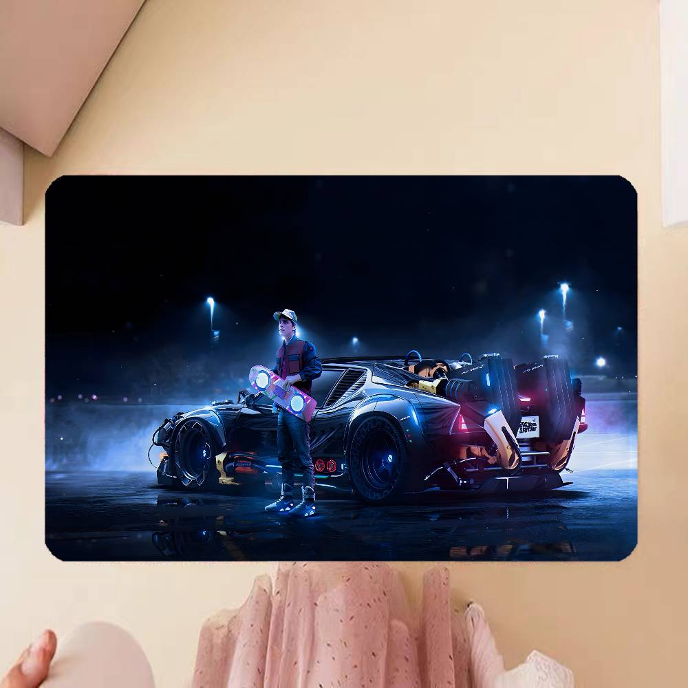 Movie B-Back To The Future Game Floor Mat Rectangle Anti-slip Home Soft Badmat Front Door Indoor Outdoor Mat Hotel Decor Mat