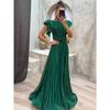 Elegante Abito Lungo in Chiffon con Design Pieghettato per Eventi Formali