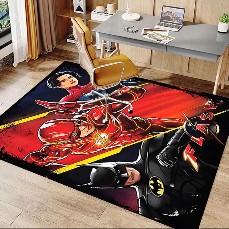 Superhero Teamup Flash Batman Carpet For Playroom Bedroom Living Room Sofa Home Decorkids Game Area Rug Nonslip Floor Mat