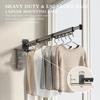 Foldable Wall-Mounted Drying Rack Retractable Space-Saving with Extra Bar