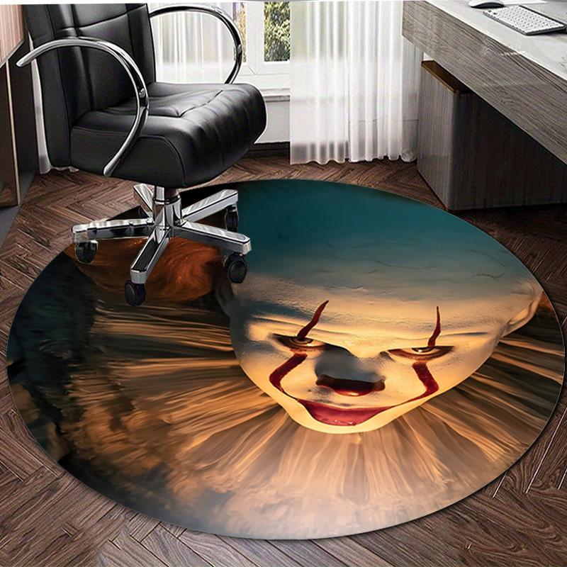 1pc Pennywise3 Design Printed Area Round Carpet for Bedroom Living Room Home Decor Rugs Mat Non Slip Mat Rug for Bedside