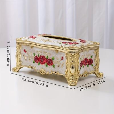 European and American Style Living Room Household Tissue Box Light Luxury Style Toilet Paper Storage Box Creative Ornaments