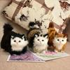 New Cute Simulation Kitten Animal Cat Decoration Gift Home Car Ornament Crafts Plush Figurine Miniature Christmas Party Model