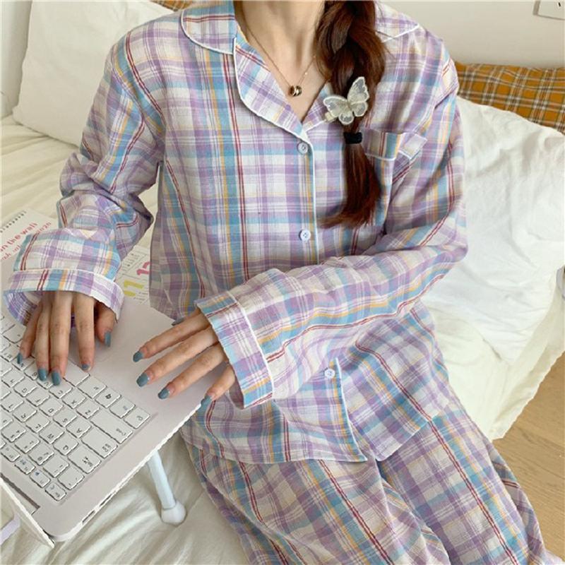 Spring and Autumn Two-piece Women's Pajamas, Female Students, Women's Pajamas, Women's Pajamas, Women's Underwear
