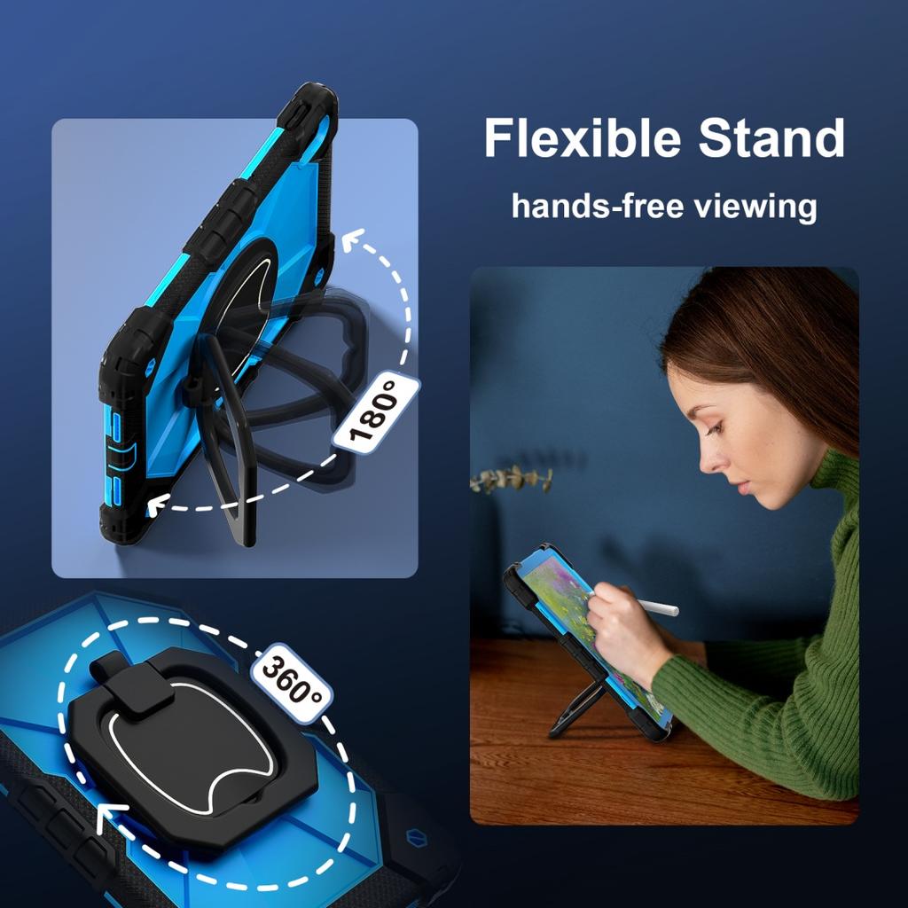 Für Huawei MatePad SE 11.360° Drehbarer Griff Schwerlastschutz Ständer TPU+PC 3in1 Stoßfeste Tablets PC Hülle