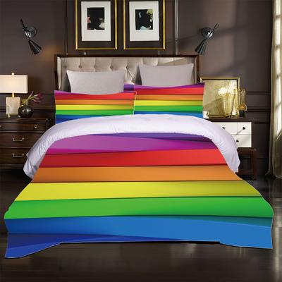 Regenbogen aus sieben Farben 3D Exquisites Bettwäsche-Set 2-Sitzer Bettbezug Bettdecken-Set Bettwäsche-Set Luxus Geburtstagsgeschenk