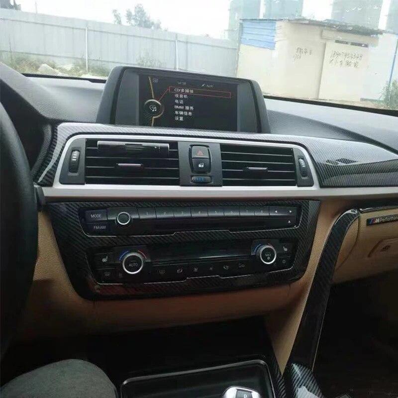 Fibră de carbon ABS Consolă interioară mașină Panou CD Decorare cadru decorativ Accesorii auto pentru BMW Seria 3 4 F30 3GT F34 F36