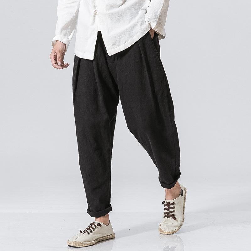Cotton and Linen Casual Pants, Autumn Chinese-style Men's Loose Tight-fitting Pants, Linen Pants, Long Pants, Low-end Skinny Pants