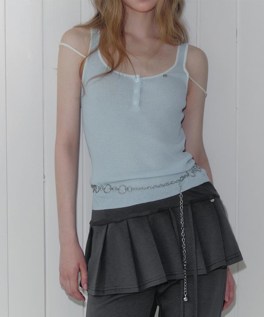 Teuwi Tuden Double Strap Button Knit Sleeveless