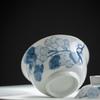 Retro blue and white hand-painted loquat teacup master cup, kung fu tea set ceramic Liu Yinkou tea cup