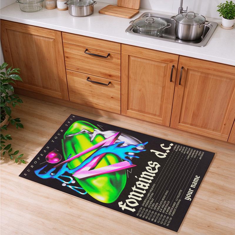 fontaines d.c Customizable name kitchen floor mat easy to clean and wipe down Suitable for kitchens living rooms and entryways—a perfec