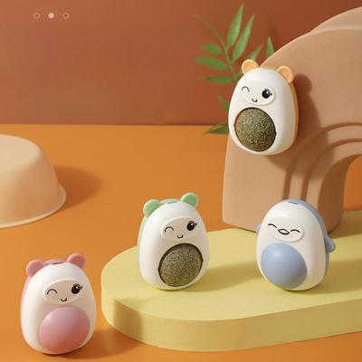 New Cat Mint Ball Cartoon Cute Style Cat Licking Rotating Ball Lollipop Snack Cat Toy