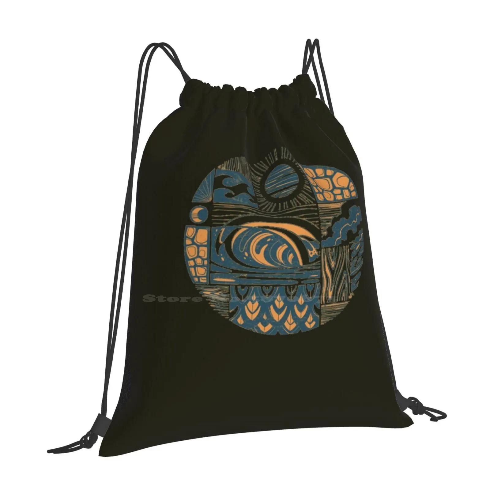 Wave Hot Sale Backpack Fashion Bags Fashion Logo Brand Surfing Waves Sun OneSize