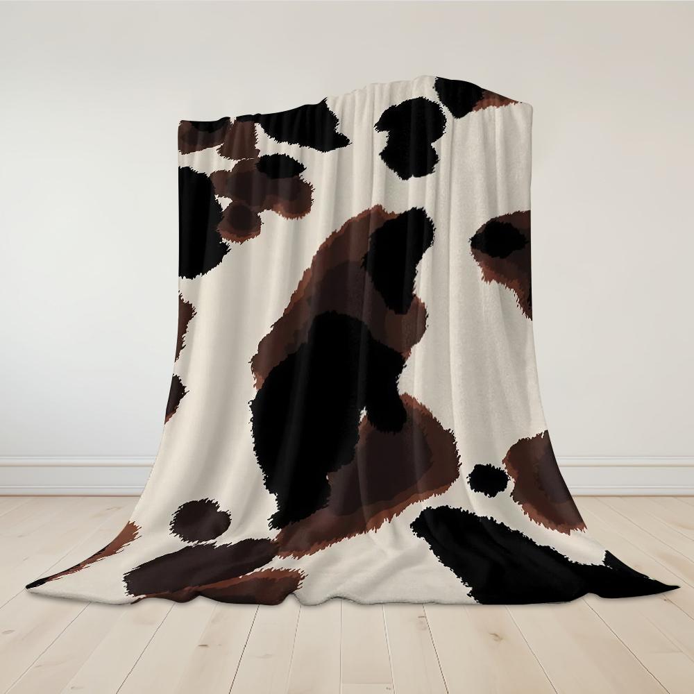 Creme-Kuhfell-Flanell-Decke Warm Weich Halloween Weihnachten Sofa Warm Gemütlich Dekorative Deko Geschenk für Alle Jahreszeiten