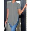 GMXIA Women's Fashion Casual Solid Color Print Short Sleeve POLO  Neck Blouses & Shirts