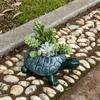 Cute Turtle Flowerpot Green Potted Plants Container Home Courtyard Garden Decor Resin Handicrafts Ornament Gift for Friends