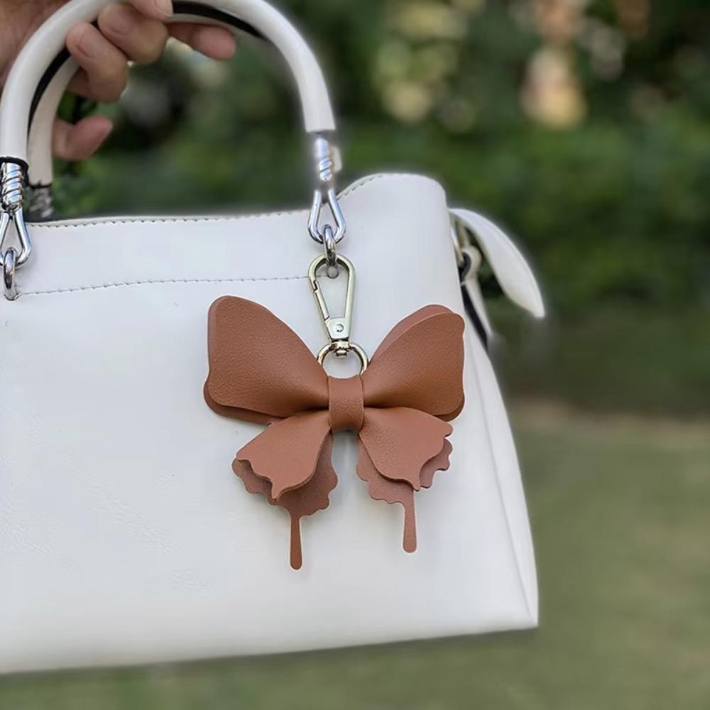 Retro Colorful Butterfly Pendant Keychains Leather Exquisit Backpack Decoration Accessories Personalized Bag Pendant