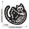 Patch Brodé Chat Squelette d'Halloween - Accessoire Vêtement DIY