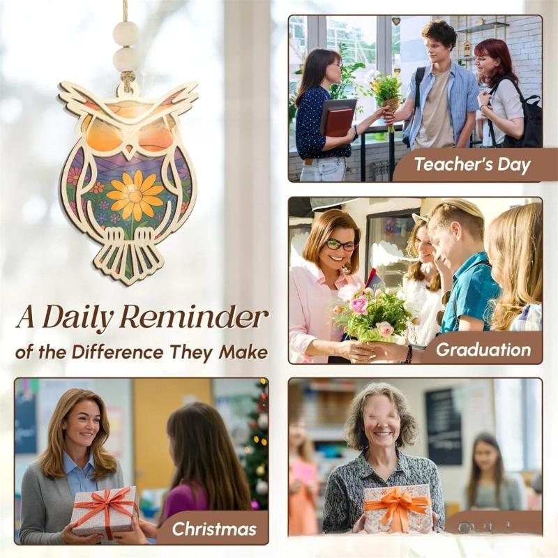 Elegant Owl Design Suncatchers with Story Card Door Window Decoration Perfect Gift for Special Event Outdoor Indoor