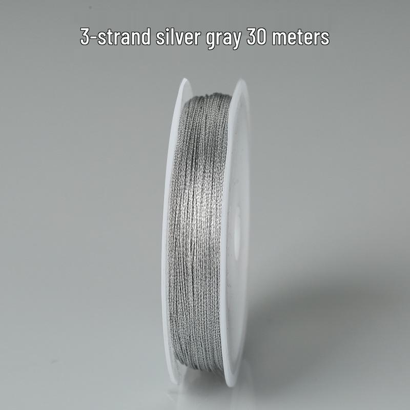 Gold & Silver Colored Thread for DIY Bracelet Weaving - Chinese Knot, Gold Silk & Winding Thread, Small Roll