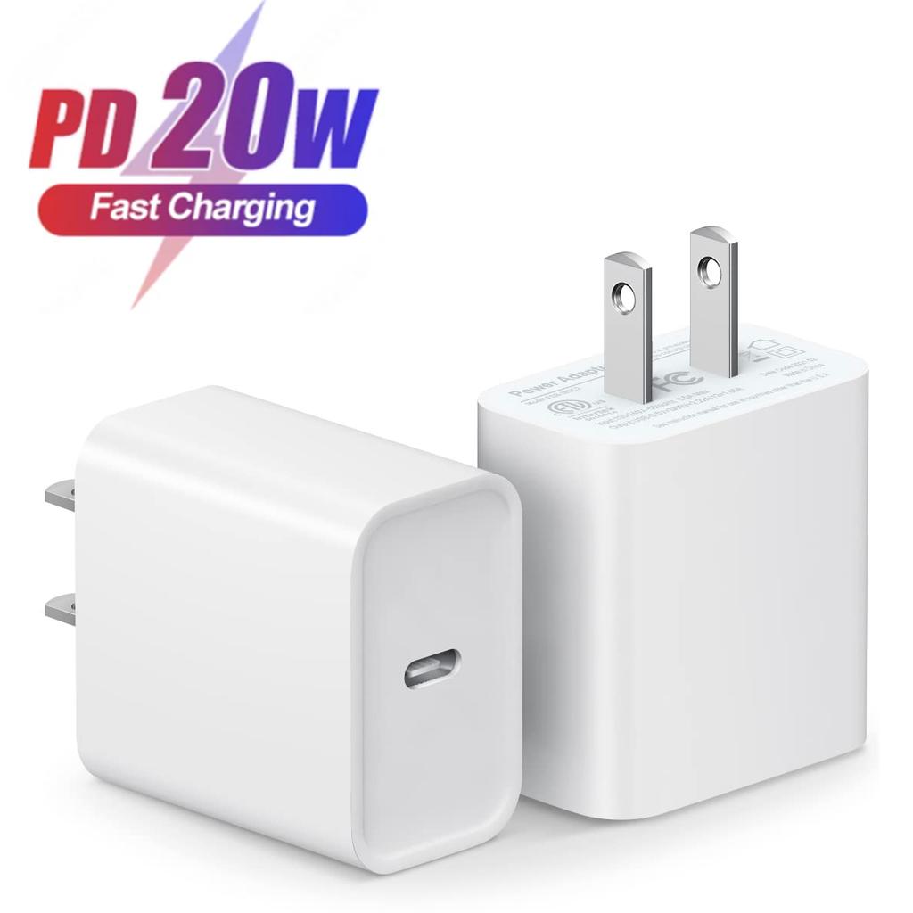 1-2pcs PD 20W USB C Fast Charge US Plug Wall Charger Adapter For iPhone 16 15 14 13 12 Pro Max Plus Xiaomi Samsung Phone Charger