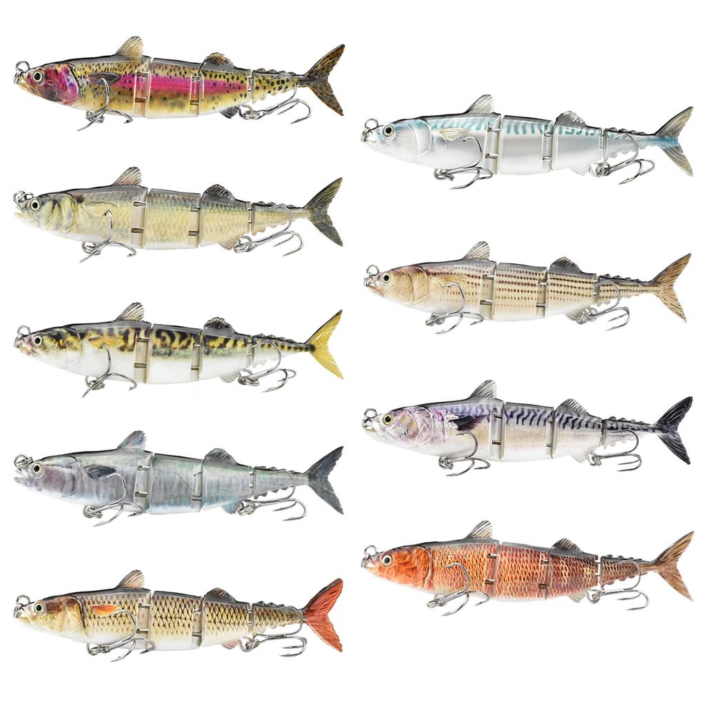 4-teilige Thunfisch-Köder Mehrgelenkige Swimbaits mit Haken Harte Gelenk-Bass-Angelköder Köder Simulierte Schwimmköder