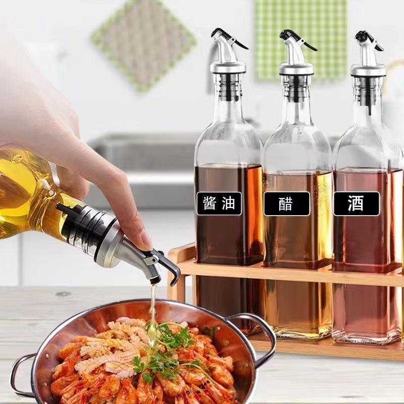 3/2/1pcs Oil Bottle Stopper Olive Oil Sprayer Wine Liquor Dispenser Food Grade Seal Leak-proof Rubber Lock Nozzle Kitchen Gadget