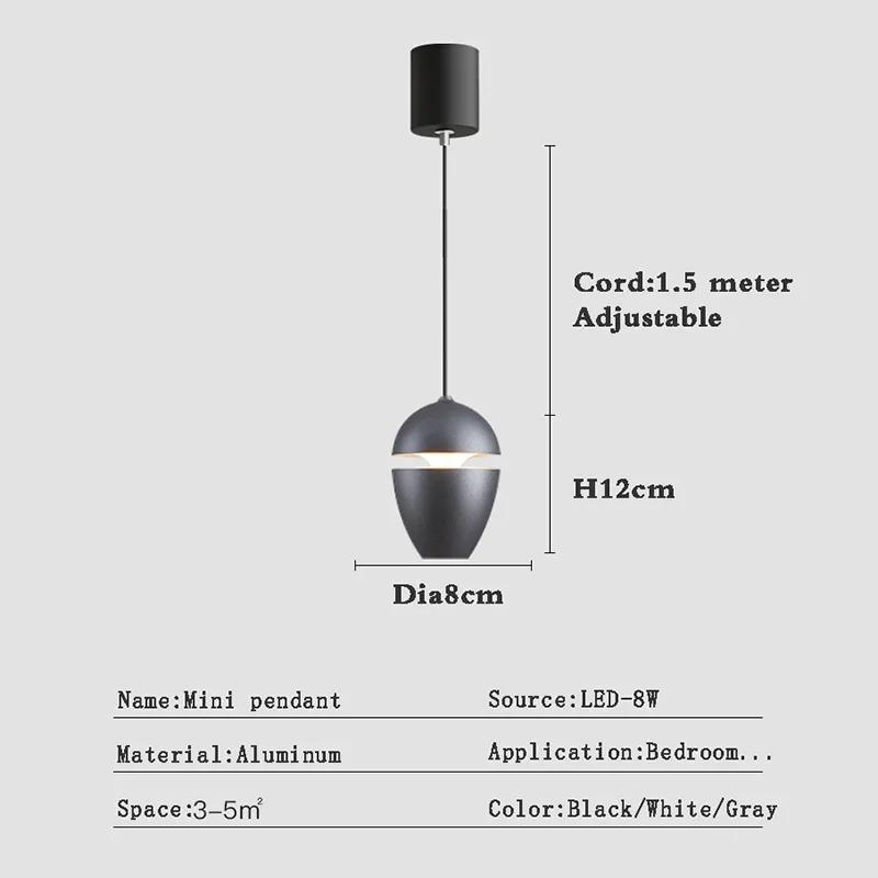 Lamp Nordic Minimalist Modern Bedside Pendant Light Fixtures , Single-Light Ceiling Light Fixture For Bedroom, Kitchen, Entryway