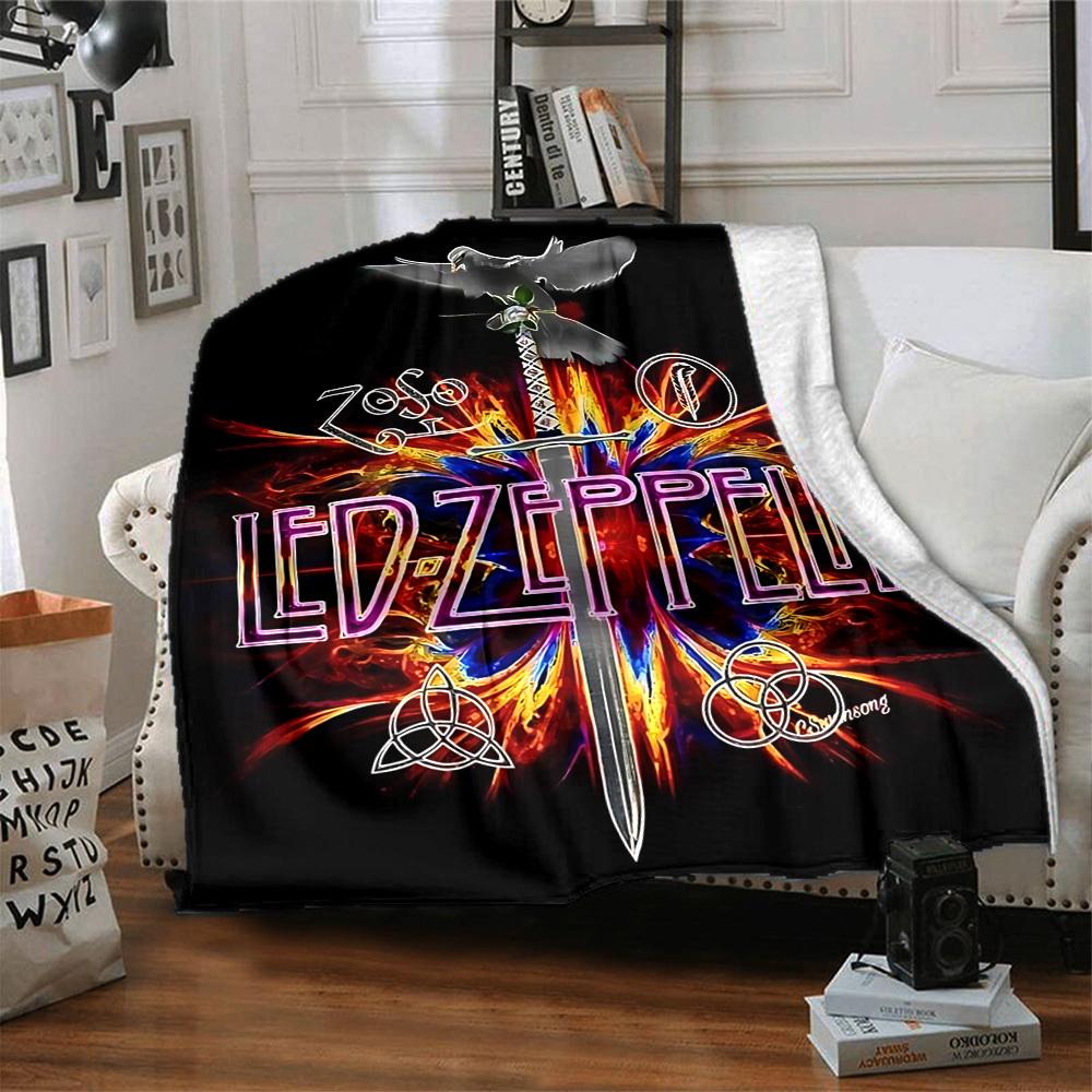 1 ks LED ZEPPELIN Deky Měkké Teplé Celoroční Přehoz na Pohovku, Postel, Auto, Kancelář Živé Barevné Provedení, Odolný & Útulný Dárek