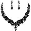 Necklace Earrings Set Red Formal Evening Jewelry Teardrop Crystal Necklace Adjustable Evening Jewelry Gift For Proms Birthdays