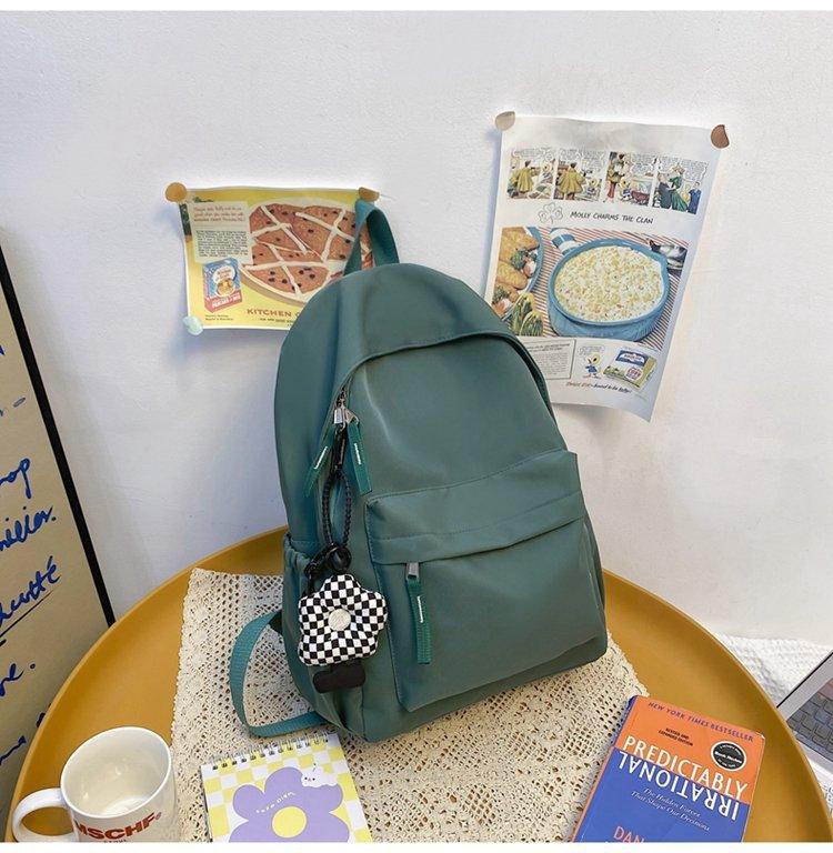 Schoolbagins Solid Color Backpack Female Korean Version Simple Large Capacity School Bag High School Student Backpack Junior High School Backpack