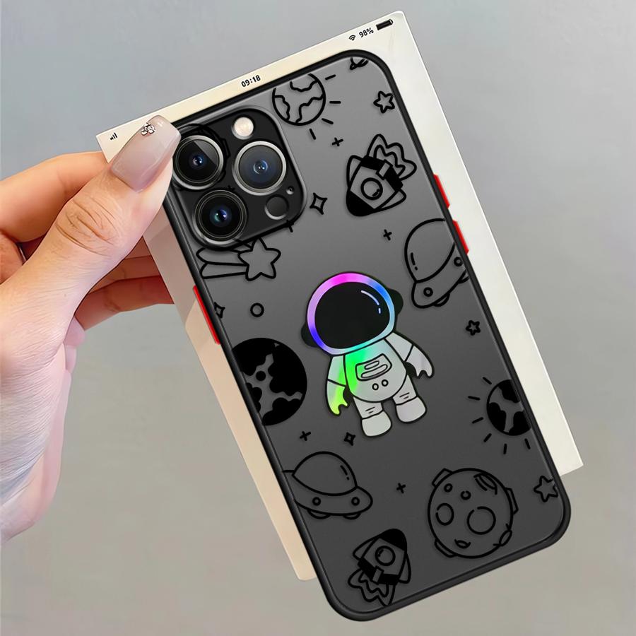 Astronaut Case for iPhone 17 Pro Max 14 Air XS XR 7 8 SE 16 Plus 13 Mini 12 11 15 Funda Back Phone Cover