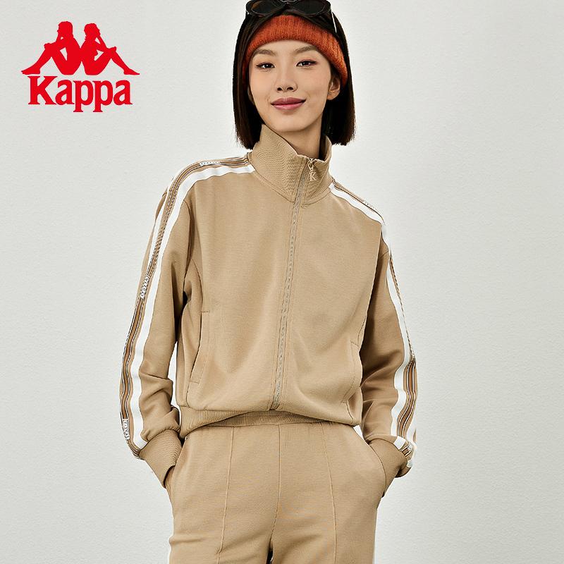 Kappa Knitted Cardigan New Women's Look Slim Retro Sports Hoodie Casual Long Sleeve