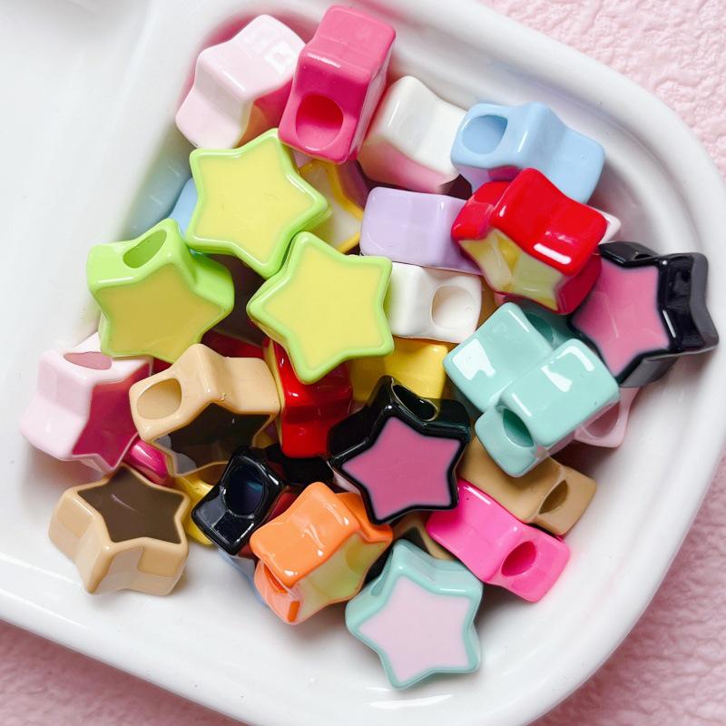 

Dopamine Painted Pentagram Acrylic Beads - 10 Pieces for DIY Phone Chains and Jewelry Making