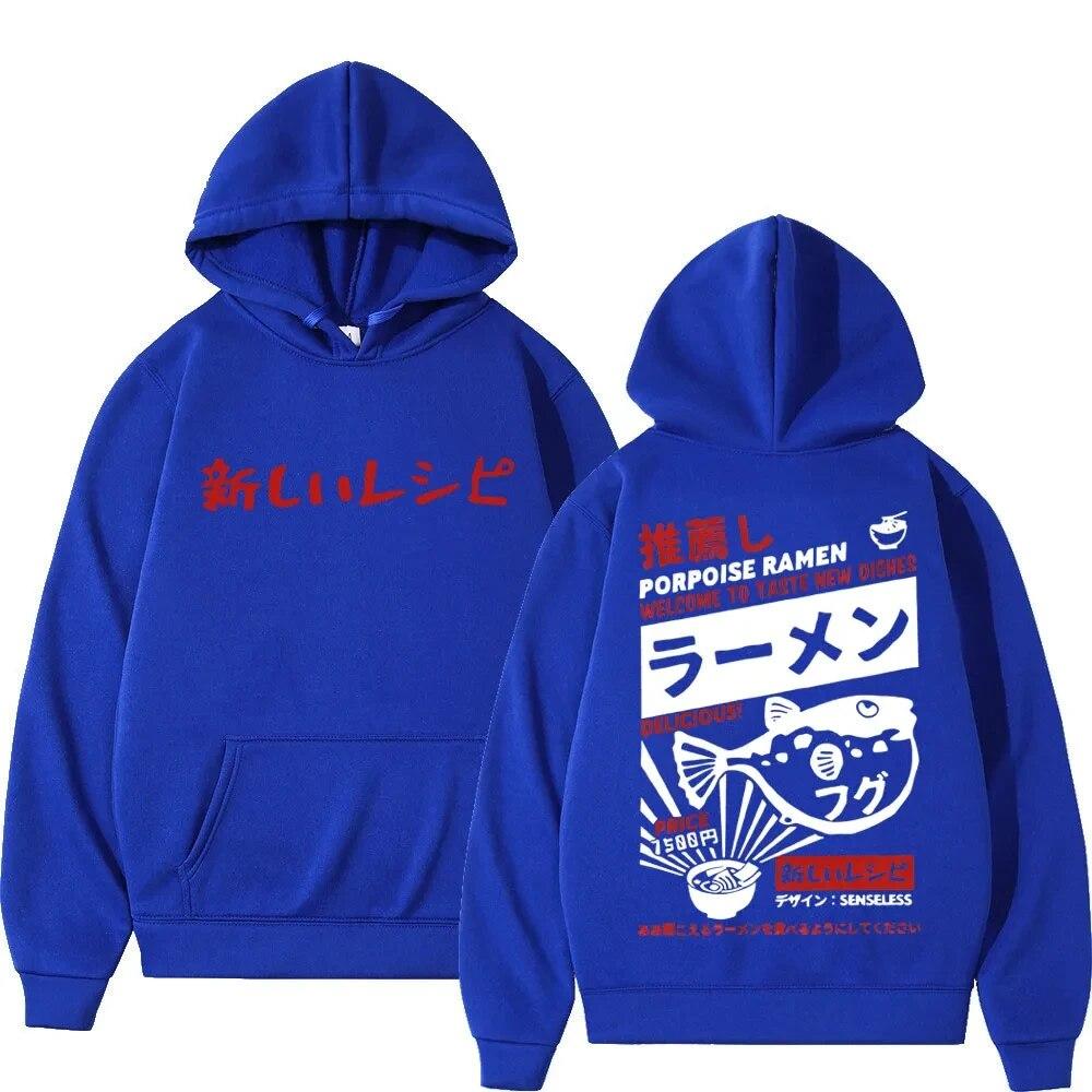 Mikiny Unisex Dámské Harajuku Móda Oversized Pulovry Vintage Trend Mikiny s kapucí Streetwear Funny Japanese Ramen Potištěné Unisex