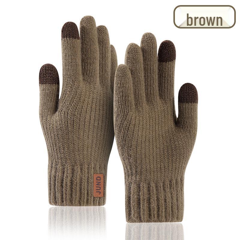 

Men s Winter Touchscreen Gloves, Double-Layer Fleece, Thick Warm Wool for Cycling, Riding, and Skiing