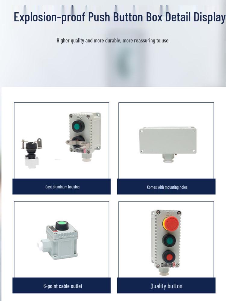 LA53 Explosion-Proof Emergency Stop & Self-Locking Control Switch Box (1H/2H/3H)
