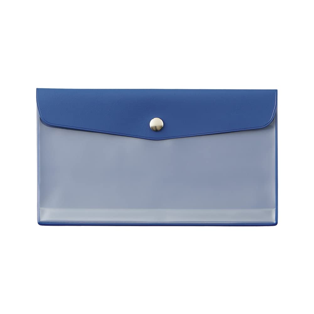 LIHIT LAB Antibacterial PVC Envelope ALCLEA Blue Case, Pen/Mask Size, F7742-8