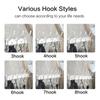 YUNJIEYA Black White Folding Robe Hooks Towel Hanger Nail Wall Rack Hooks Coat Clothes Holder for Bathroom Kitchen Accessories