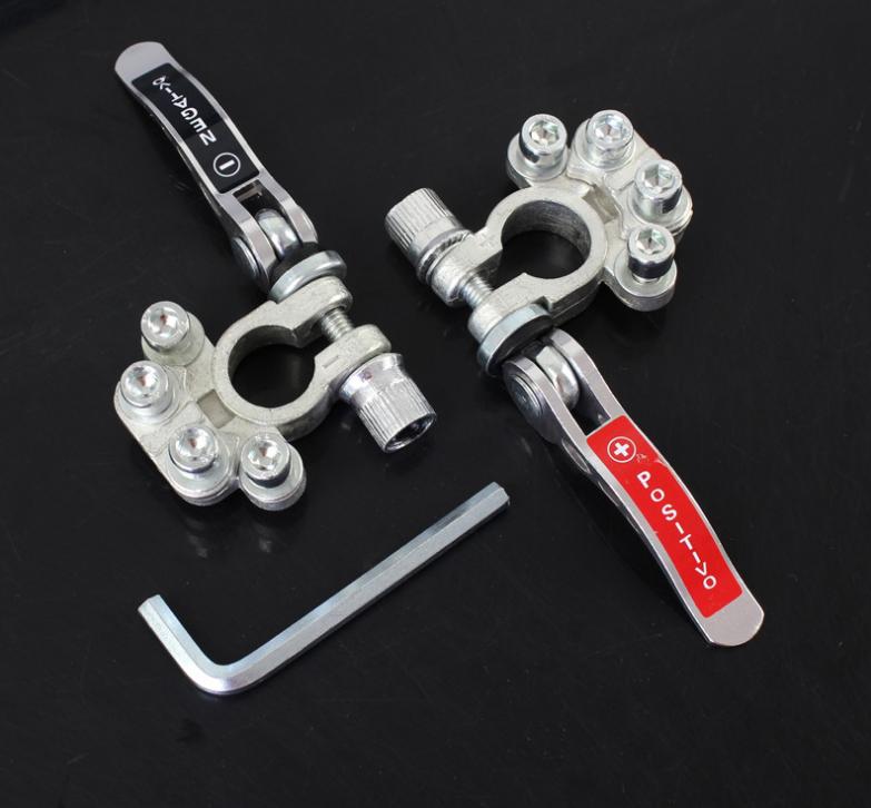 

12 В 24 В клеммы автомобильного аккумулятора верхний зажим провода кабельный зажим быстроразъемные клеммные разъемы зажим из сплава винт автозапчасти 1 пара серебряный