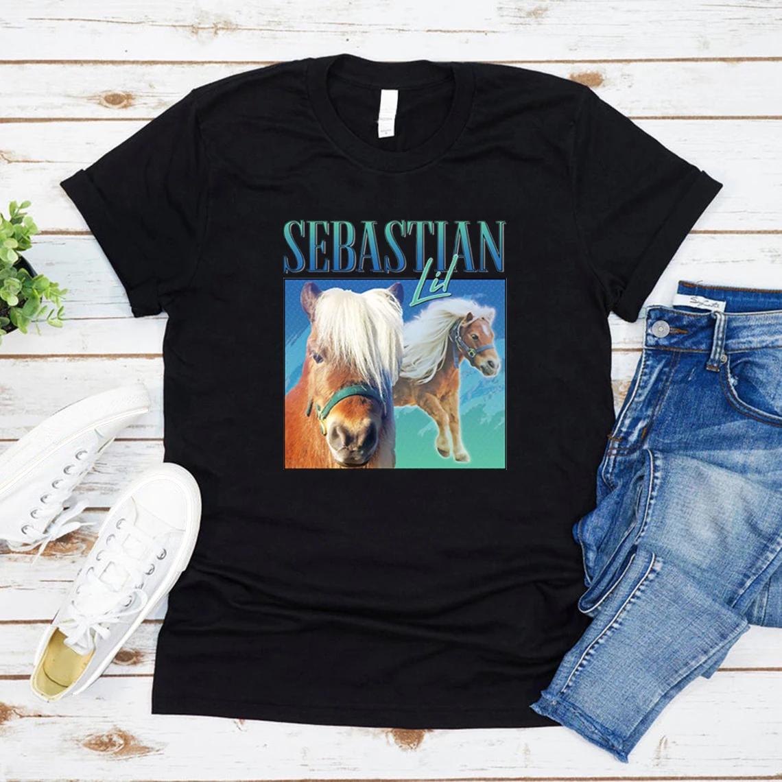 

Футболка Lil Sebastian Homage Футболка в подарок на ТВ-шоу «Парки и зоны отдыха» Винтажные футболки с забавной графикой 90-х Топы с коротким рукавом M чёрный